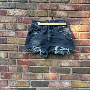 American Eagle Outfitters Distressed Black Jean Shorts